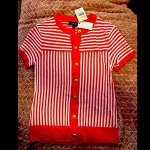 Women’s - Guess - Viera Stripe SS Cardigan - SZ:M - NWT